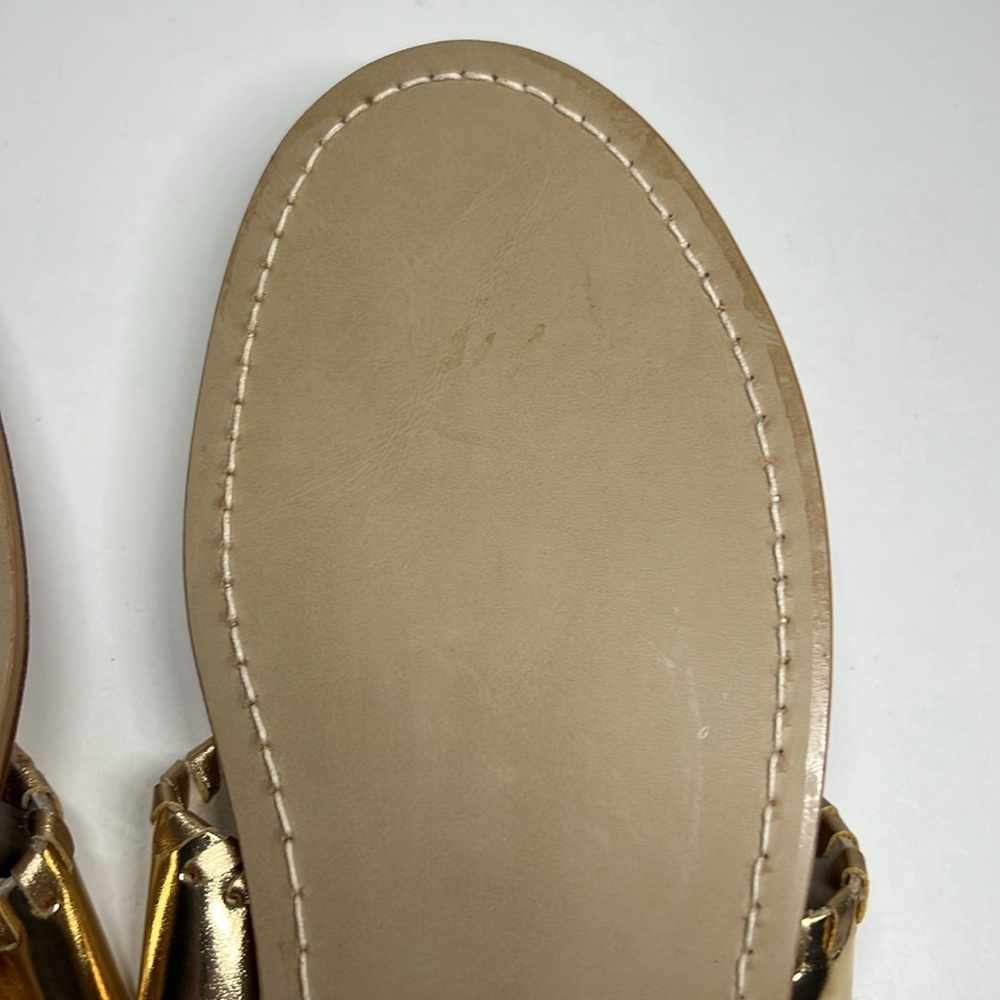 Jack Rogers Embroidered "I Do" Leather Thong Sandals Women’s Size 10 - Picture 7 of 9